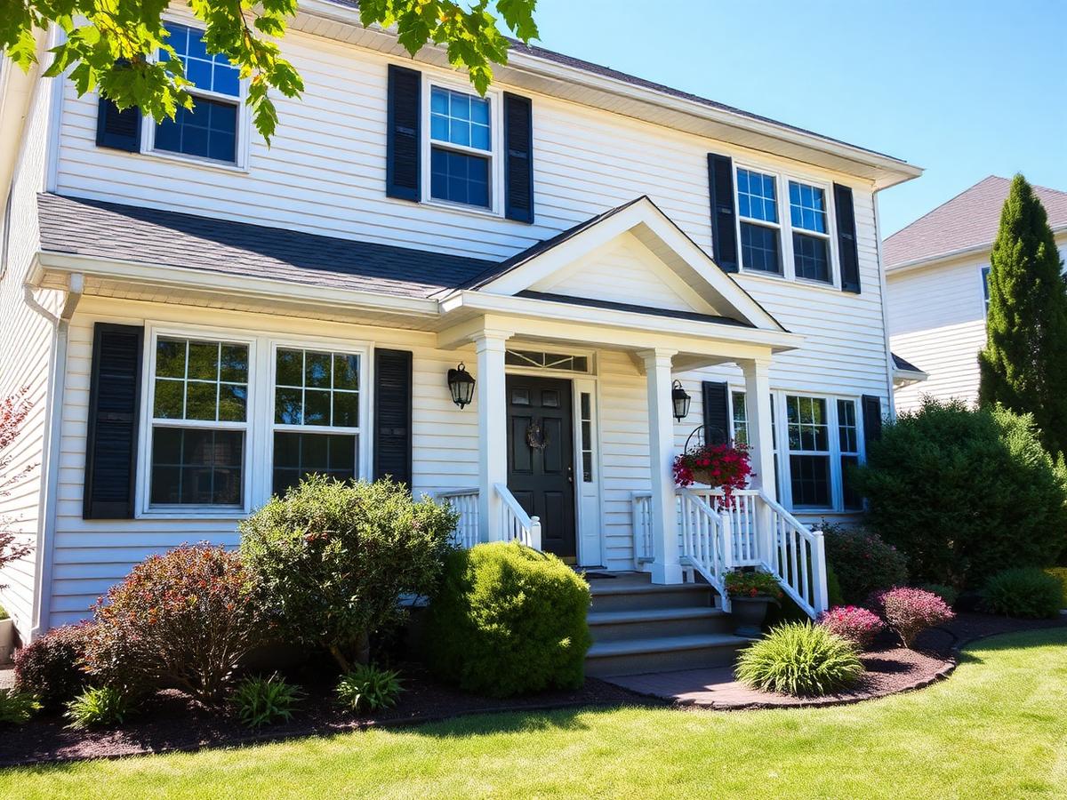 Clean two-story home after professional soft washing